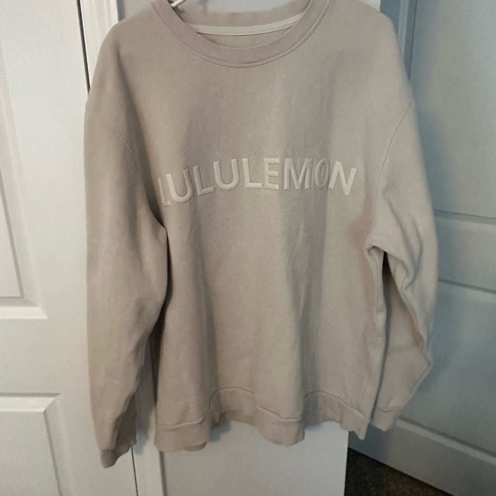 lululemon athletica Light Beige Crew Neck Sweater
